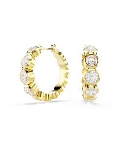 Серьги-Кольца с покрытием из янтарного золота Swarovski, white