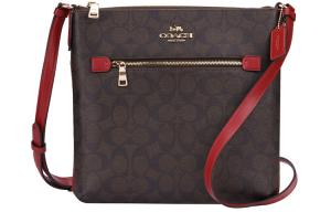 COACH Роуэн Холщовая сумка для документов с кожаными вставками