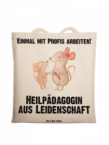 Сумка для переноски Mr & Mrs Panda Heilpädagogin Leidenschaft, кремовый