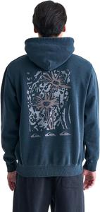 Мужская толстовка с капюшоном QUIKSILVER с пигментированным рисунком, свободный крой, темно-синий