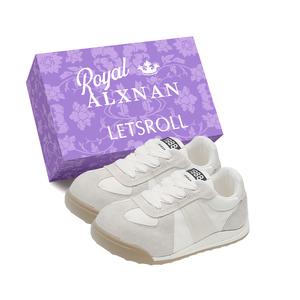 Нескользящие низкие повседневные туфли, женская коробка Alxnan, Beige+Box