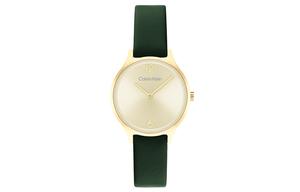 Часы CALVIN KLEIN с кварцевым механизмом 28мм*20мм золотой циферблат женские