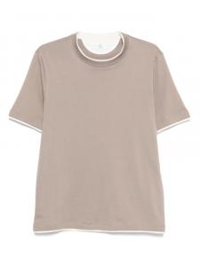 Футболка из хлопка Brunello Cucinelli, коричневый