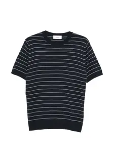 Вязаная футболка в полоску Lardini, синий