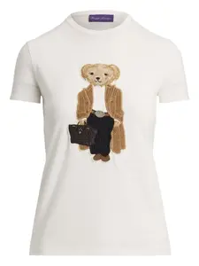 Футболка с вышивкой Polo Bear Polo Ralph Lauren, белый
