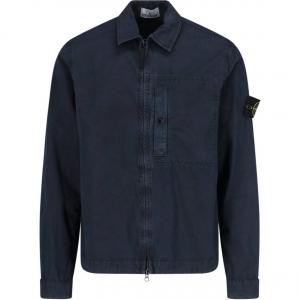 Застегивающаяся на молнию рубашка-куртка с нашивкой компас STONE ISLAND, синий