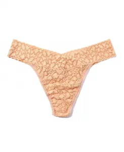 Женские стринги с леопардовым принтом и кружевом, оригинальная посадка, 7I1101 Hanky Panky, коричневый/бежевый