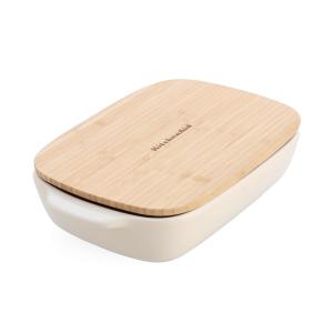 Керамическая форма для запекания, натуральные материалы, каменная керамика Kitchenaid, кремовый/белый