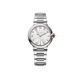 Часы LVCEA с автоматическим механизмом, стальной браслет, белый циферблат 33 мм, женские часы BVLGARI