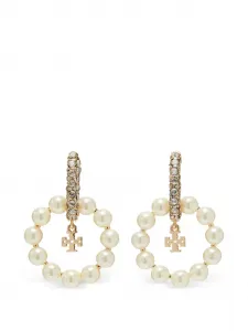 Серьги-кольца Moondance с жемчугом Tory Burch, золотой