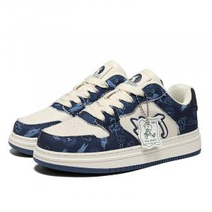 Износостойкие, Легкие, Дышащие и Нескользящие. Стильные Скейтбординговые Кроссовки Unisex HLA JEANS, Бежевый Темно-синий