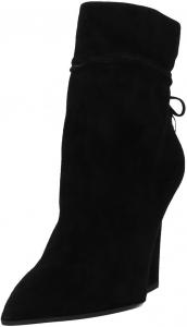 Женские модные ботильоны YDN с бахромой, носком заостренной формы, закрытой передней частью, на высоком каблуке с массивной подошвой, с кисточками и шнуровкой, ботинки до середины голени, размеры 4-16 US, Black