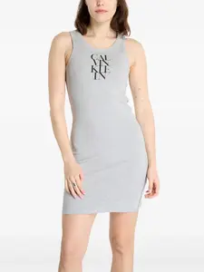 Платье без рукавов с логотипом Calvin Klein, серый