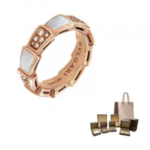 BVLGARI Кольца 18K розовое золото, бриллиант, перламутр унисекс Pink Gold