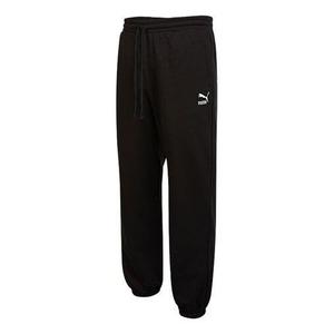 Брюки classics small logo sweatpants 'black' Puma, черный