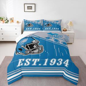 Erosebridal Комплект постельного белья Gridiron для любителей спорта с футбольной тематикой, Blue