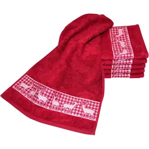 Гостевые полотенца Парад оленей Сделано в Германии (6 полотенец) Dyckhoff, Granat