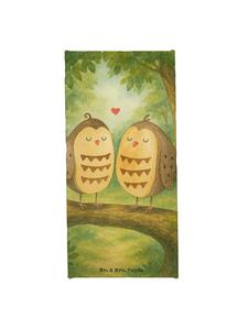 Mr. & Mrs. Panda Банное полотенце с дизайном «Сова любит» без надписи, бирюзового пастельного цвета