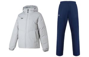 Повседневный худи Unisex Casual Sportswear Under Armour, set (светло-серый+collegiate синий)