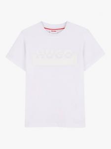 Детская хлопковая футболка с коротким рукавом HUGO BOSS, White
