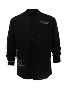 Рубашка с воротником-стойкой JEFF DAVIS черного цвета Hangowear