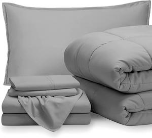 Denn Bedding Комплект постельного белья из египетского хлопка 600 TC светло-серый Light Grey/Light Grey