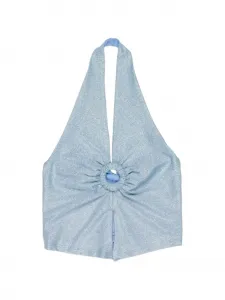 Топ с бретелью на шее Miss Grant Kids, синий