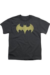 Футболка с потертым логотипом Batgirl от DC Comics для детей с коротким рукавом Gildan, Charcoal