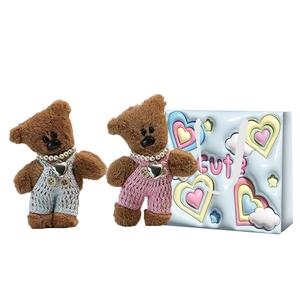 Плюшевый брелок Squeaky Mr Bean Bear высотой 15 см FKOFR, розовый