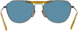 Солнцезащитные очки Ray-Ban Unisex Rb8064 Titanium Aviator, Demi Gloss Pewter/Blue Polarized