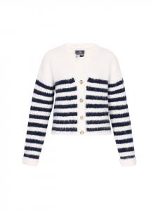 DreiMaster Женский кардиган кремового цвета темно-синего оттенка