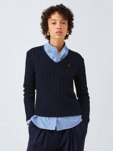 Поло Kimberly из хлопка с косой вязкой Ralph Lauren, Hunter Navy