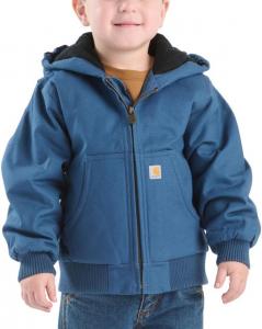 Carhartt Kid's CP8587 утепленная куртка с капюшоном из ткани Canvas для мальчиков, Dark Denim