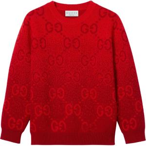 Детский свитер с круглым вырезом, средней жесткости Gucci, красный