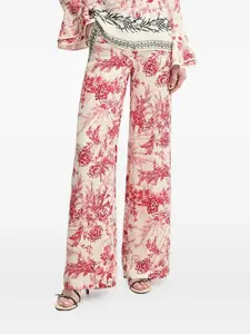 Брюки с цветочным принтом Simona Corsellini, красный