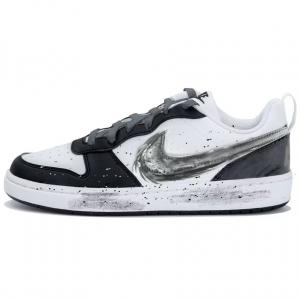 Court Borough нескользящие устойчивые к истиранию низкие детские скейтбординг кроссовки серый подростки Nike, черный/белый