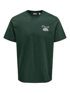 ONLY & SONS Футболка "Фред" темно-зеленого цвета