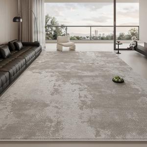 Budis Ковер 140х200 см для гостиной, светлый люксовый кремовый стиль, водостойкий нескользящий, утолщенный звукоизоляционный, простой в уходе, Zhan'an [утолщенный флок]