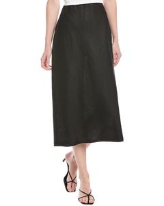 Юбка миди из льна Enza Costa Bias, черный