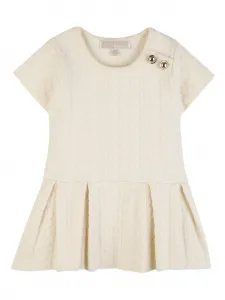 Платье фактурной вязки с пуговицами Michael Kors Kids, бежевый