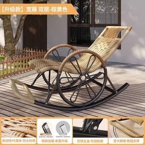 Fantasy Кресло-качалка для взрослых с колесами, ротанг, цвет brown yellow, усиленный каркас, модель car wheel style