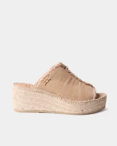 Женские эспадрильи на открытой танкетке из однотонной ткани Toni Pons, коричневый