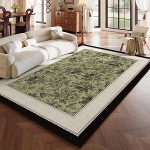 Budis Ковер 120х200 см из искусственной шерсти, пасторальный стиль, водостойкий и устойчивый к пятнам, для гостиной/спальни, утолщенный для тепла, S Faux Wool - Morning Dew in The Woods