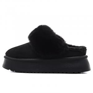 Женские тапочки с закрытым носком, устойчивые к истиранию и бесшумные HUANQIU, черный