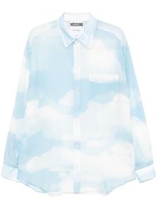 Рубашка с графическим принтом Moschino, синий
