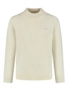 Шерстяной свитер с вышитым логотипом Fay Kids, нейтральный