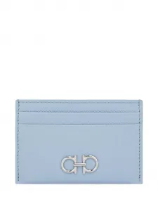 Кредитница из кожи с узором Gancini Ferragamo, синий