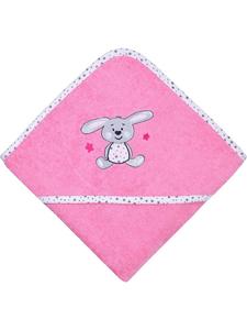 Wörner Банное полотенце с капюшоном из махровой ткани, розово-белого цвета