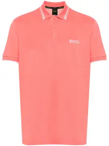 Рубашка поло с вышитым логотипом Boss, розовый