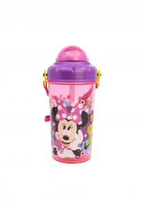Детская бутылка для напитков Disney Minnie 465 мл с соломинкой и ремешком Disney, разноцветная 17,3x7,5x7,5 см